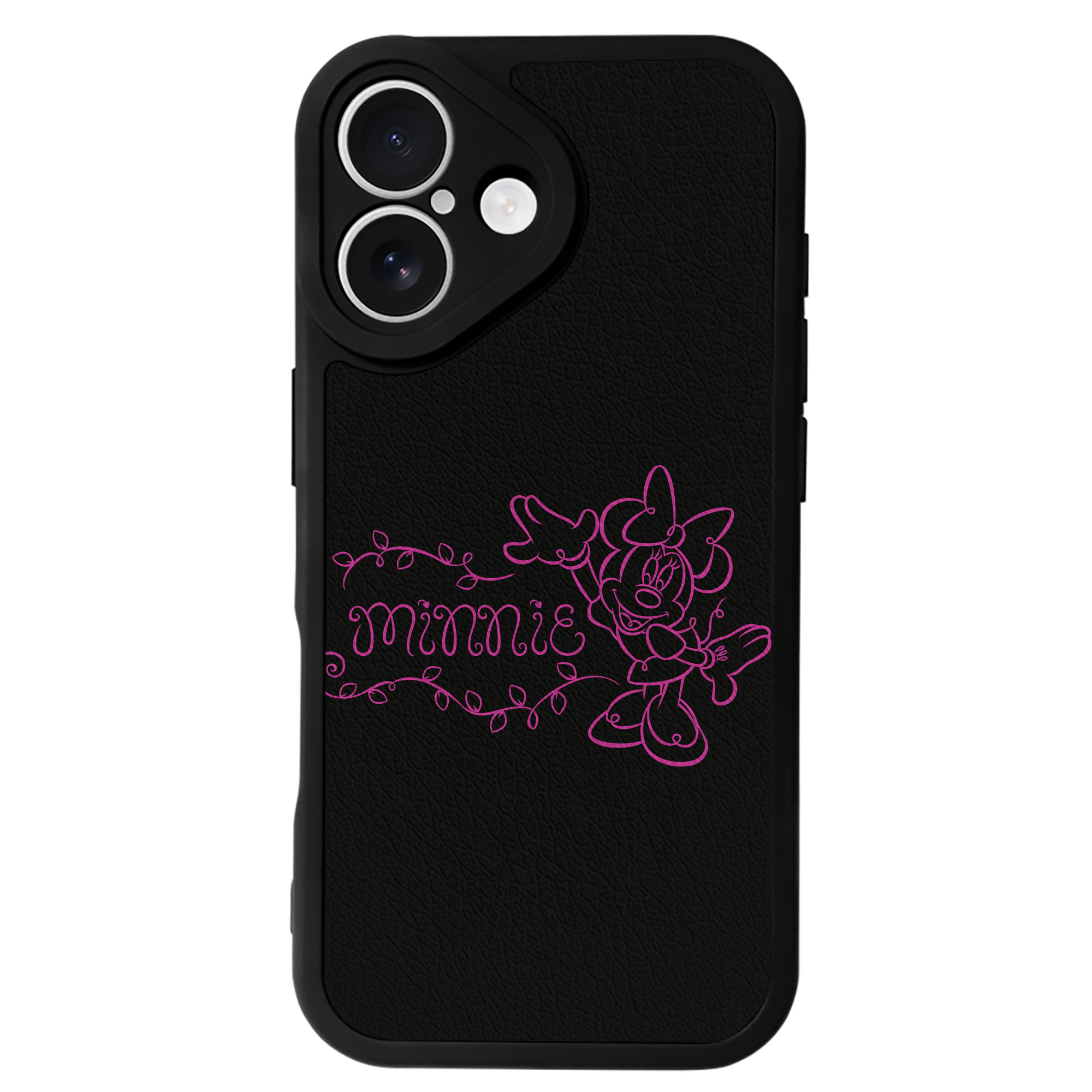 （画像用） ミッキーマウス Mickey Mouse 【iPhone 16シリーズ対応】シリコンスマホケース（レザー調） 材質：シリコン
